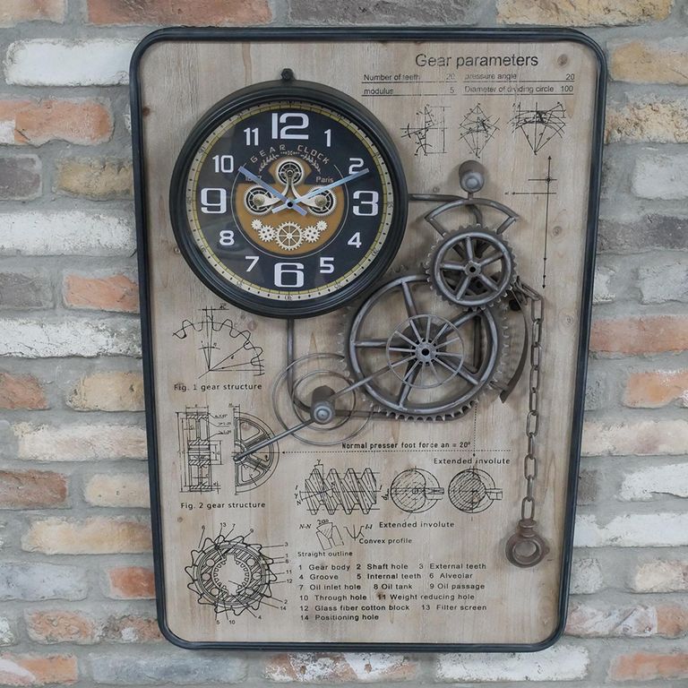 Industrial Gear Wall Clock