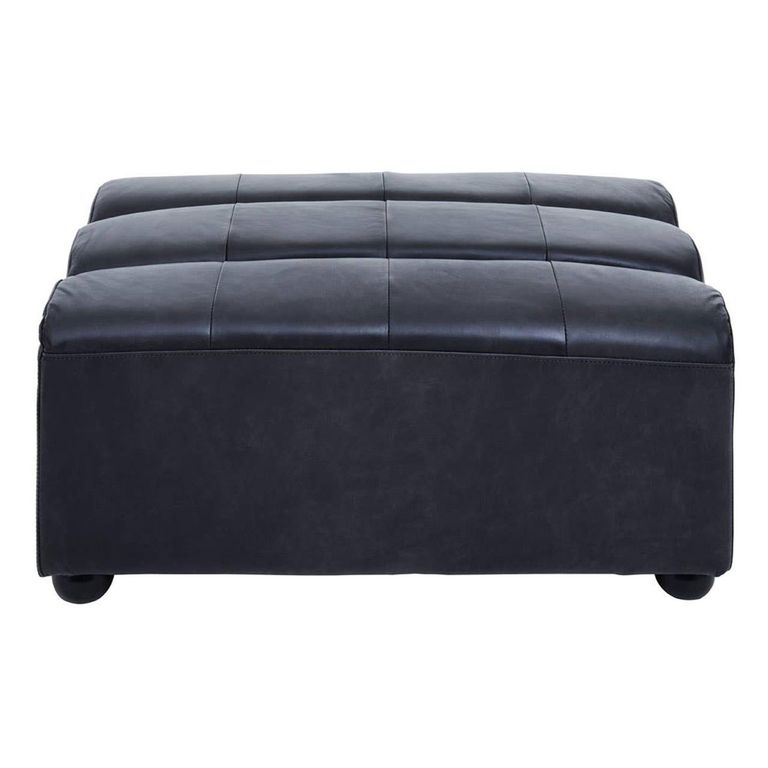 King Ottoman - Distressed Slate Leather