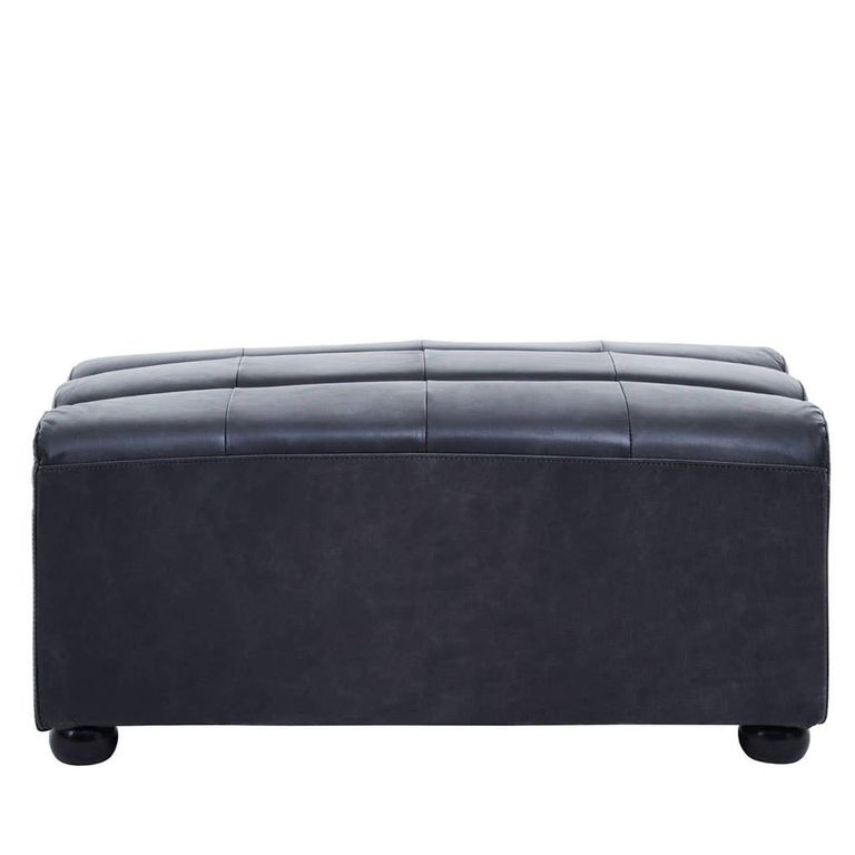 King Ottoman - Distressed Slate Leather