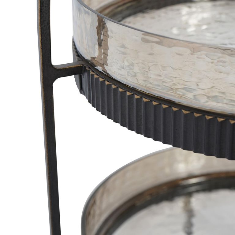 Beresford Cake Stand - Brown Glass - Round - Two Tier