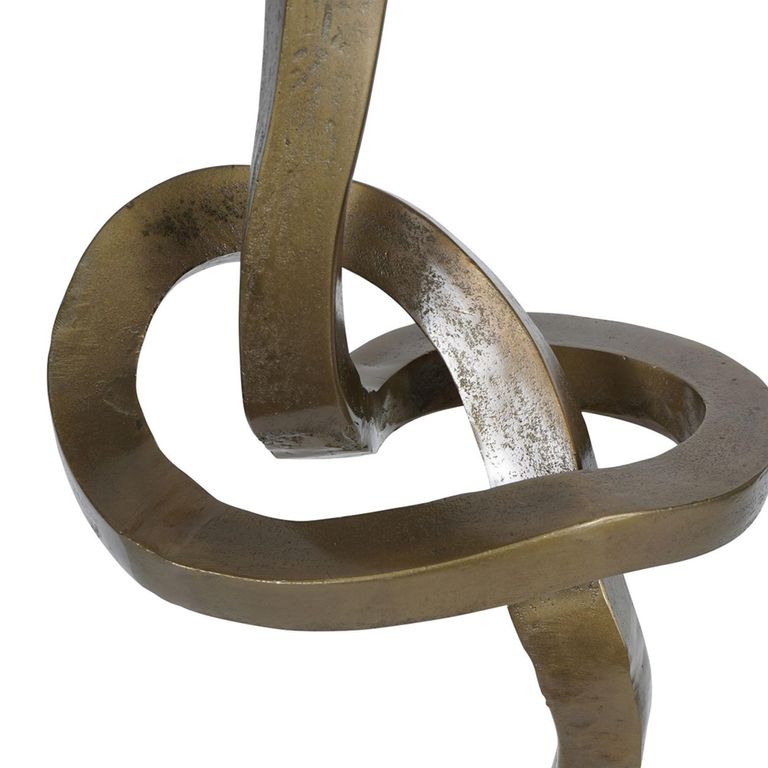 Charlie Sculpture - Antique Brass Metal - Abstract