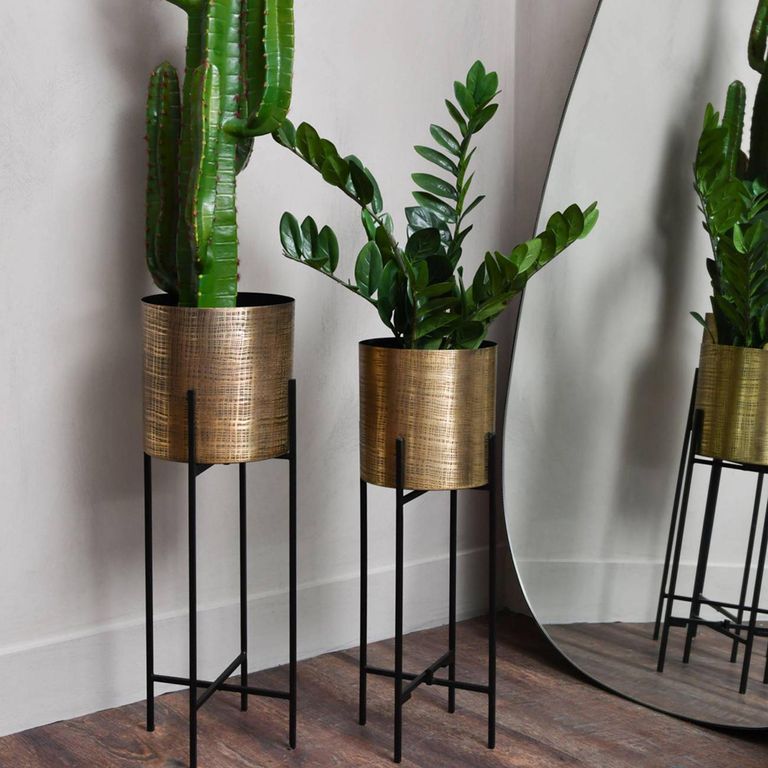 Clyde Planter - Antique Brass - Floor Standing - Set of 2