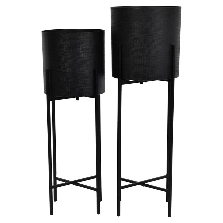 Clyde Planter - Black - Floor Standing - Set of 2