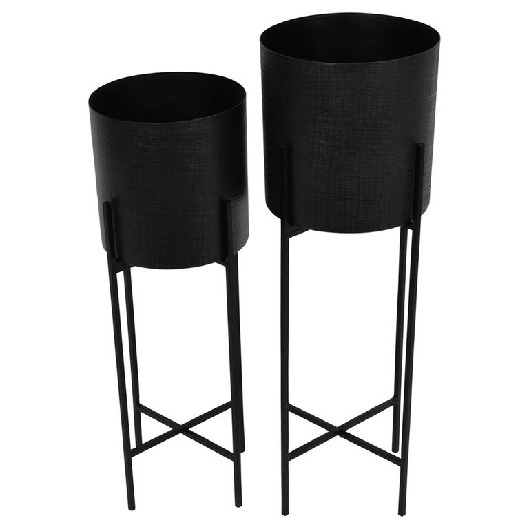 Clyde Planter - Black - Floor Standing - Set of 2