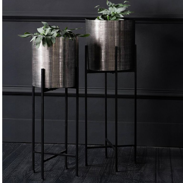 Clyde Planter - Nickel - Floor Standing - Set of 2