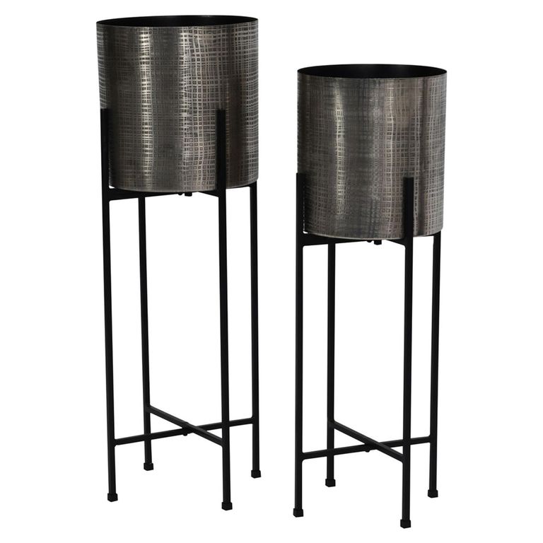 Clyde Planter - Nickel - Floor Standing - Set of 2