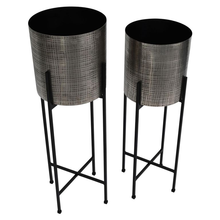 Clyde Planter - Nickel - Floor Standing - Set of 2