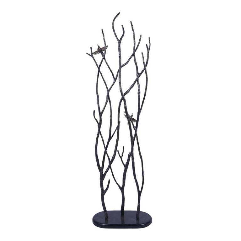 Screen Sculpture - Decorative Black Branches and Birds