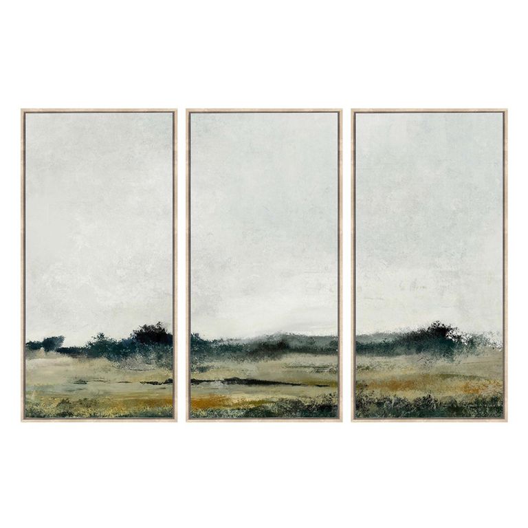 Green Fields Wall Art - Distant - Canvas - Set of 3