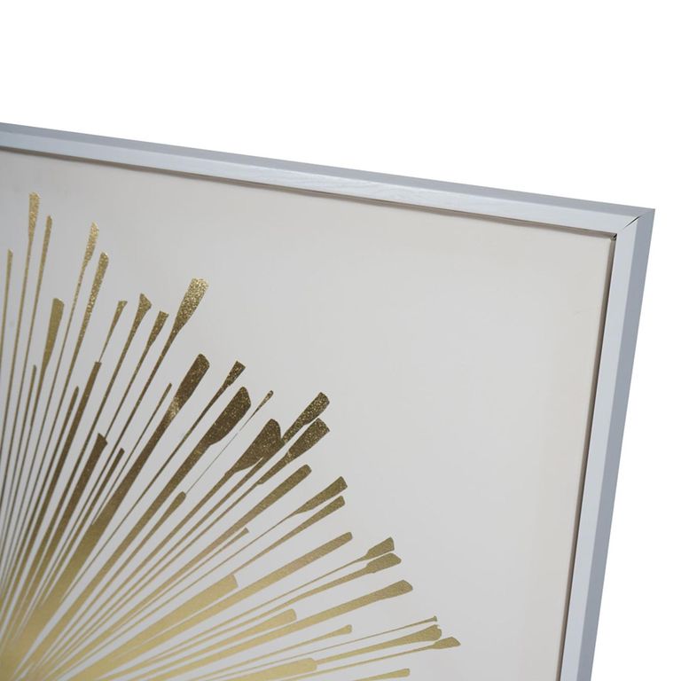 Sunburst Wall Art - Golden Foiled Canvas - Square