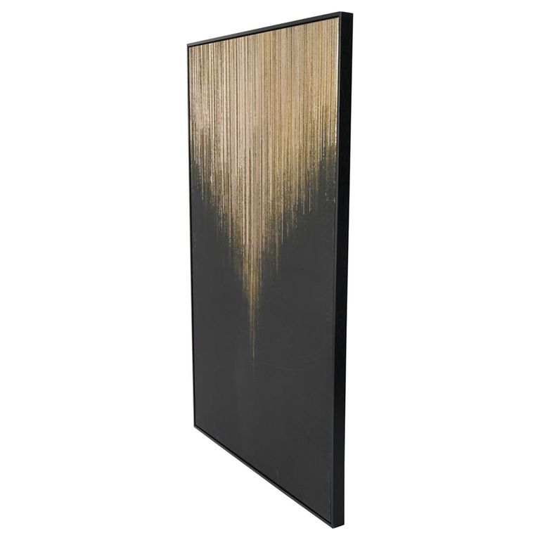 Golden Rain Wall Art - Black - Framed Canvas