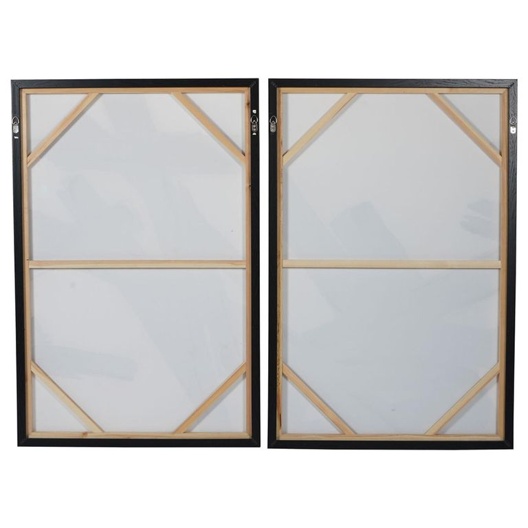 Impasto Wall Art - Black Brushstrokes - Canvas - Set of 2