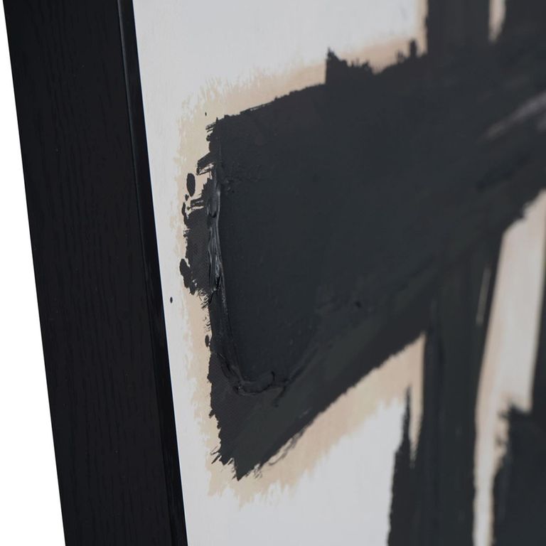 Impasto Wall Art - Black Brushstrokes - Canvas - Set of 2