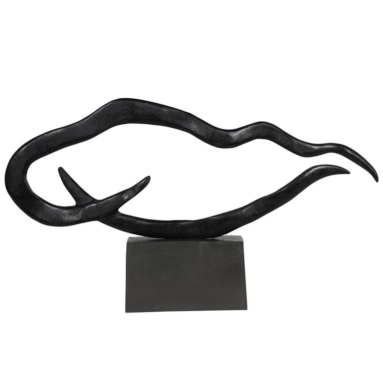 Isla Sculpture - Black Metal - Large - Abstract