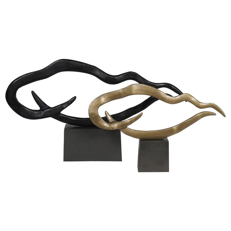 Isla Sculpture - Black Metal - Large - Abstract