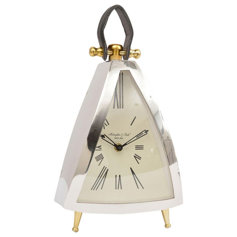 Isosceles Mantel Clock - Nickel - Curved