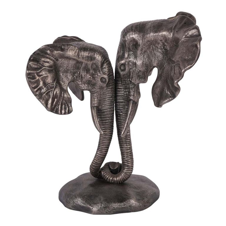 Kariba Sculpture - Cast Aluminium - Nuzzling Elephants