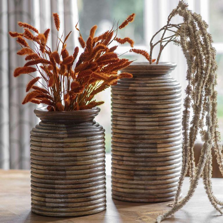 Leon Vase - Natural Mango Wood - Set of 2