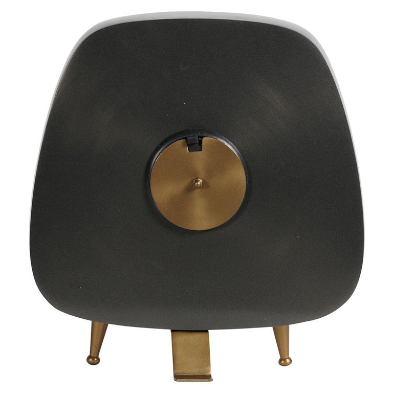 Mid Century Style Table Clock - Grey Metal