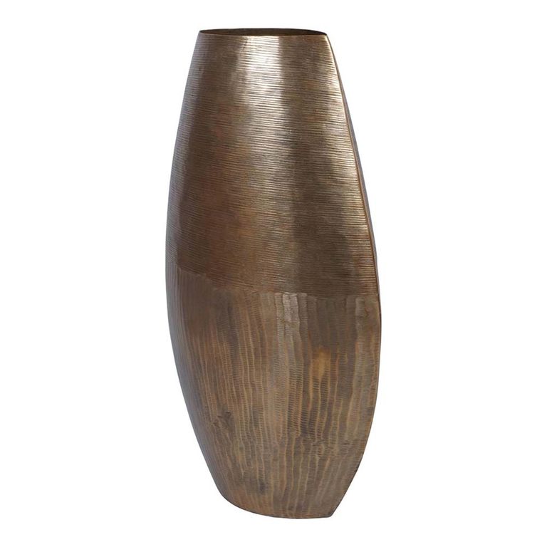 Southwold Vase - Antique Brass - Textured Oval - 51cm