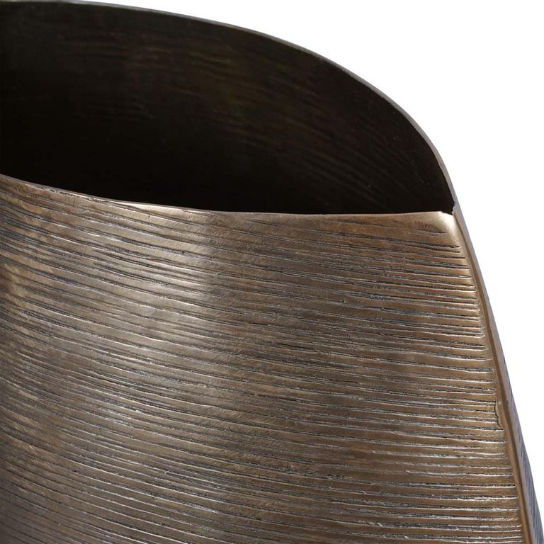 Southwold Vase - Antique Brass - Textured Oval - 51cm