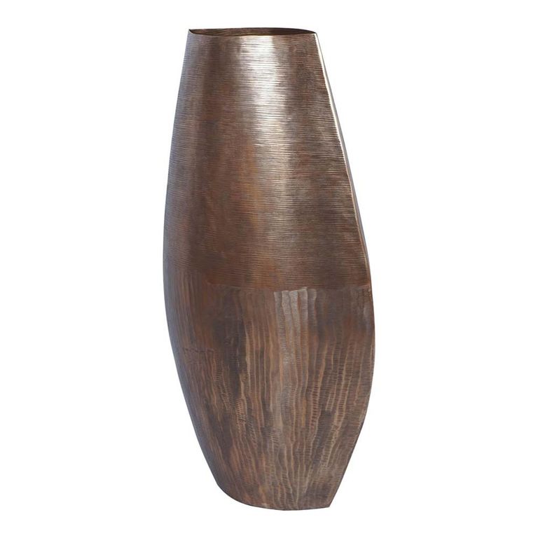 Southwold Vase - Antique Brass - Textured Oval - 59cm
