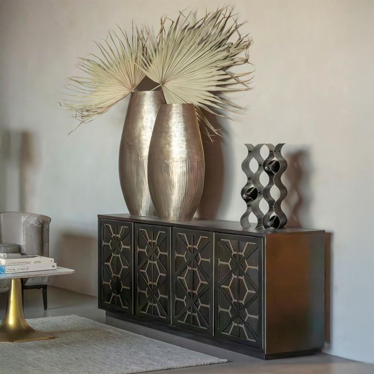 Southwold Vase - Antique Brass - Textured Oval - 59cm