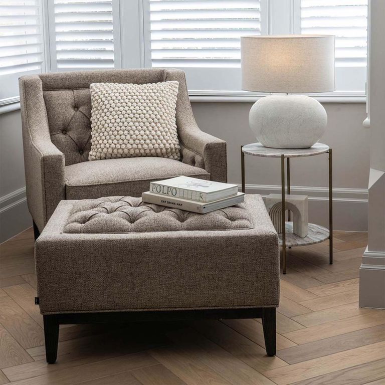 Theodore Stool - Dark Taupe - Buttoned