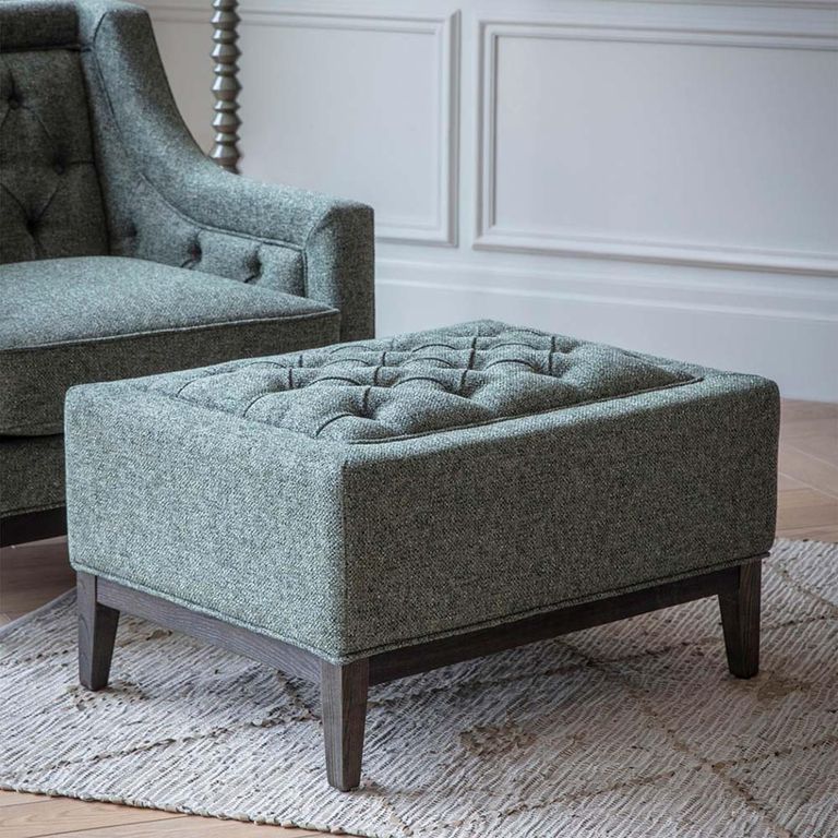 Theodore Stool - Forest Green - Buttoned