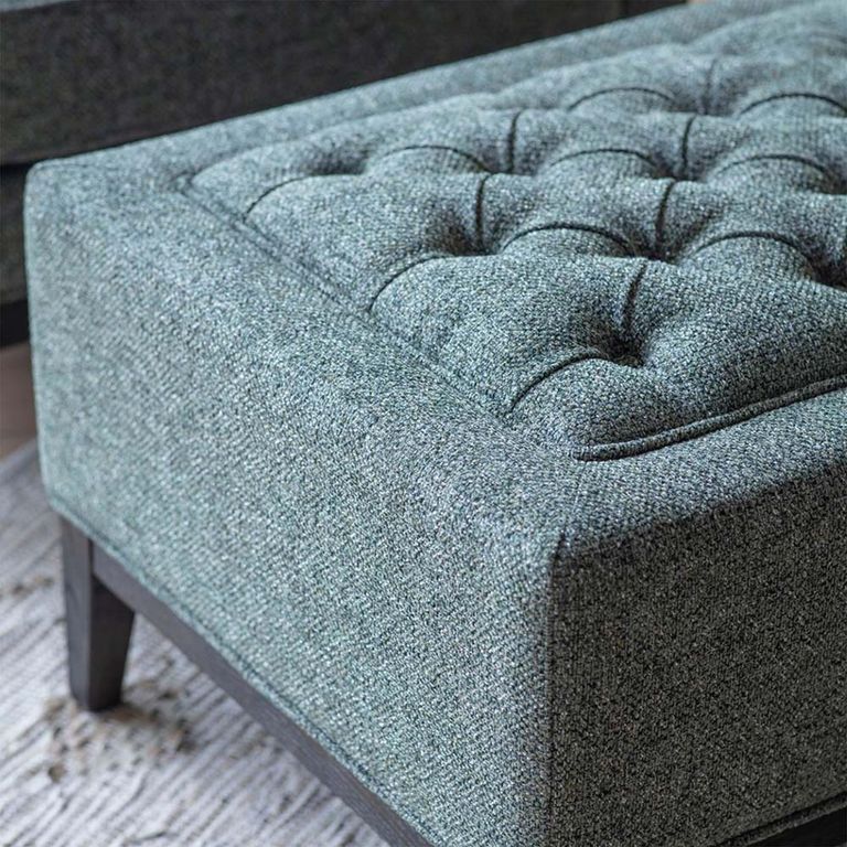 Theodore Stool - Forest Green - Buttoned