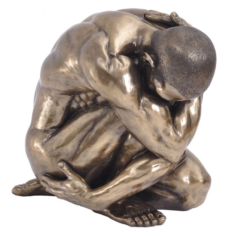 Keswick Sculpture - Bronze - Male Clutching - Upscaled
