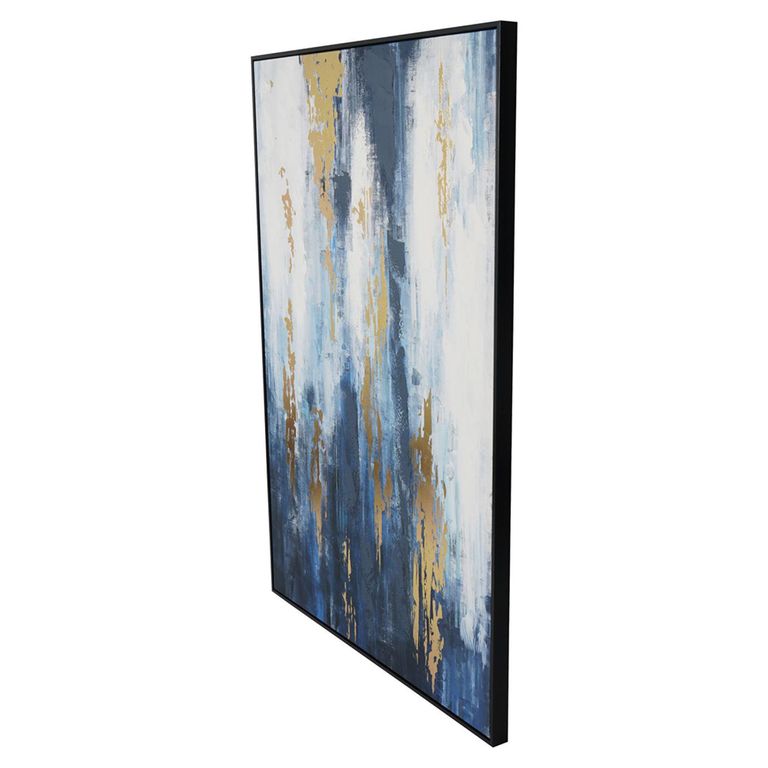 Urbanite Wall Art - Blue Distressed - Framed Canvas
