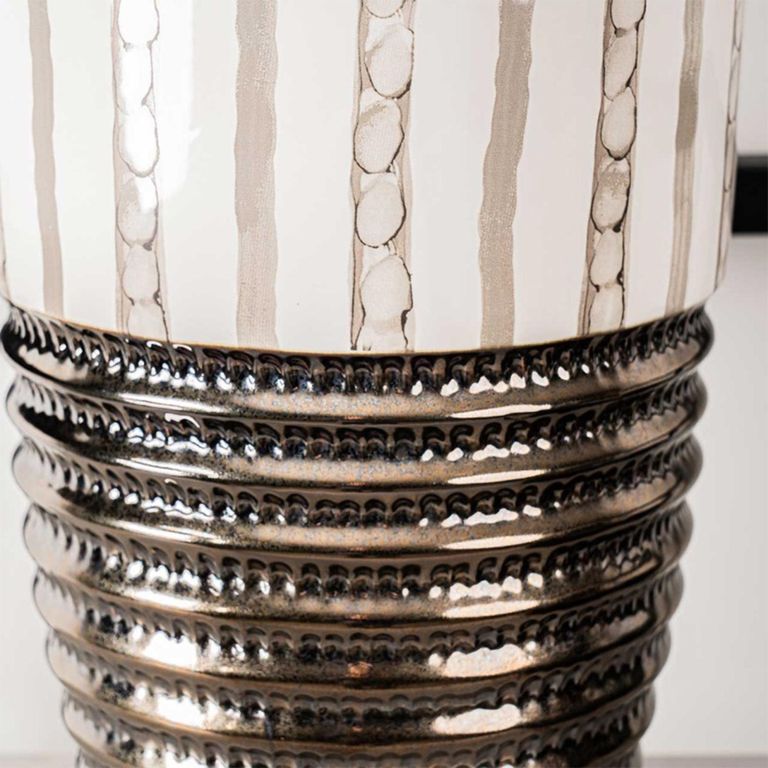 Vase - Light Brown and Textured Bronze - Ceramic