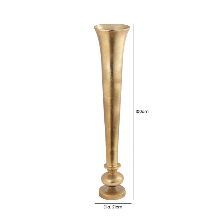Vase - Light Gold - Fluted Metal