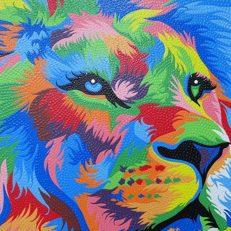 Lion Multi-Coloured Wall Art - Resin