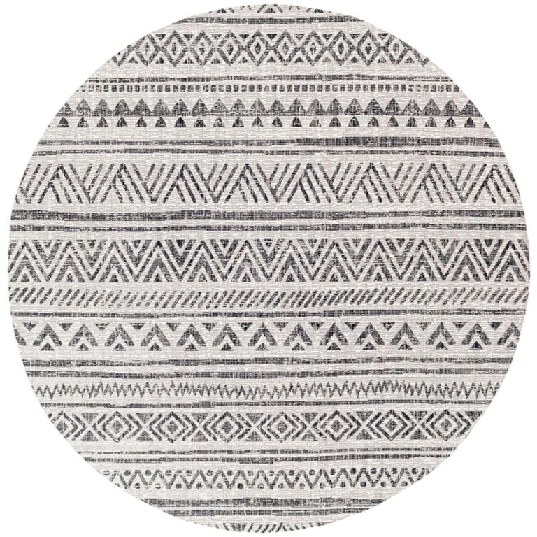 Eagean Round Rug - EAG2347 - Black - 160cm x 160cm
