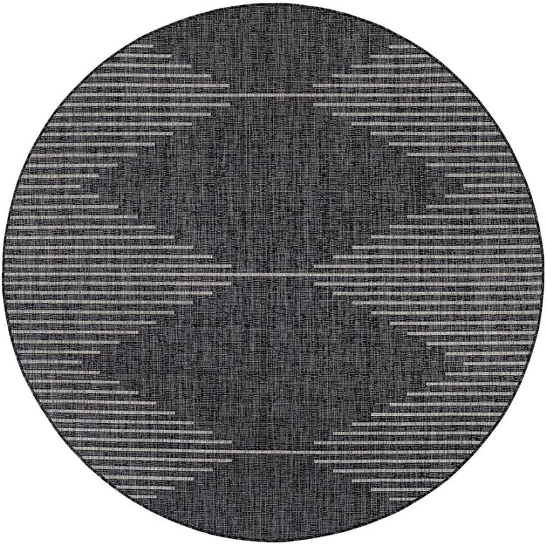 Eagean Round Rug - EAG2348 - Black - 160cm x 160cm
