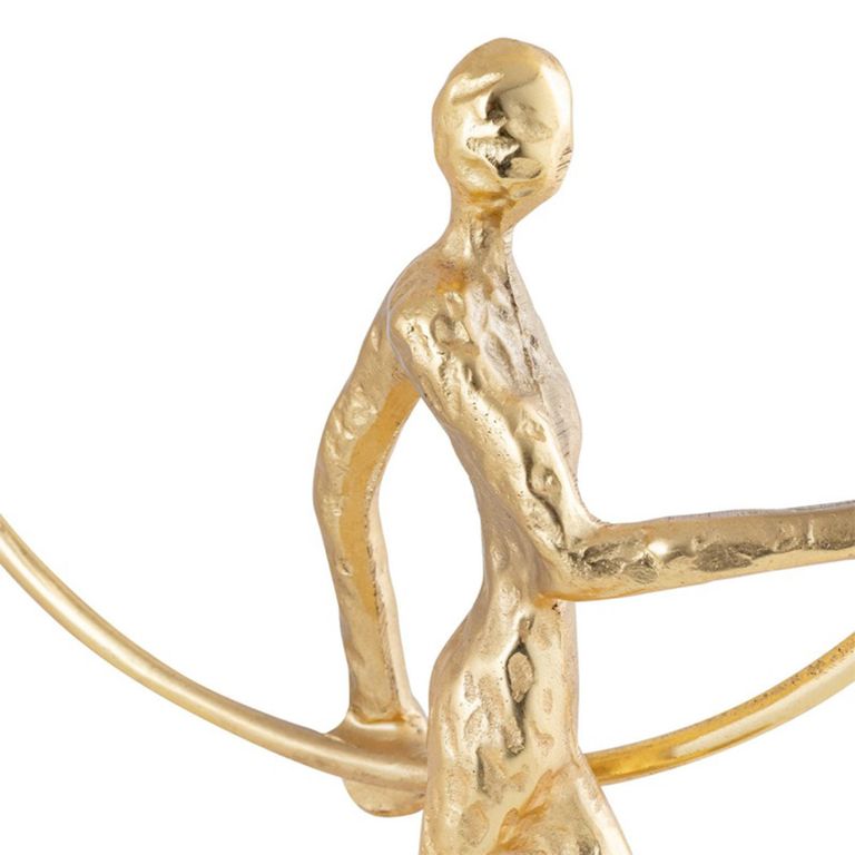 Sculpture - Man with Ring - Gold Metal