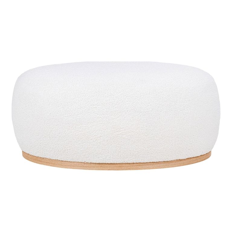 Manhattan Pouf - White Boucle Fabric