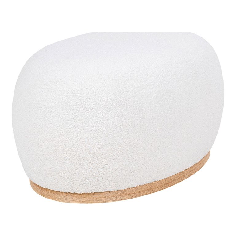 Manhattan Pouf - White Boucle Fabric