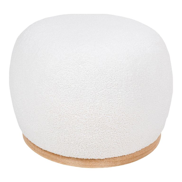 Manhattan Pouf - White Boucle Fabric