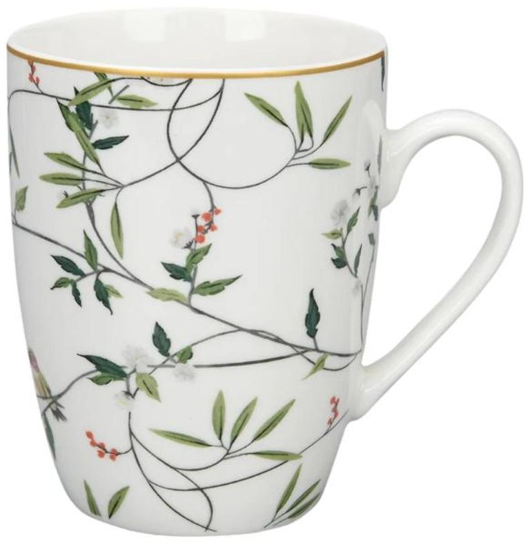 Alice Bell Collection Mugs - Light Green - Bone China - Set of 6