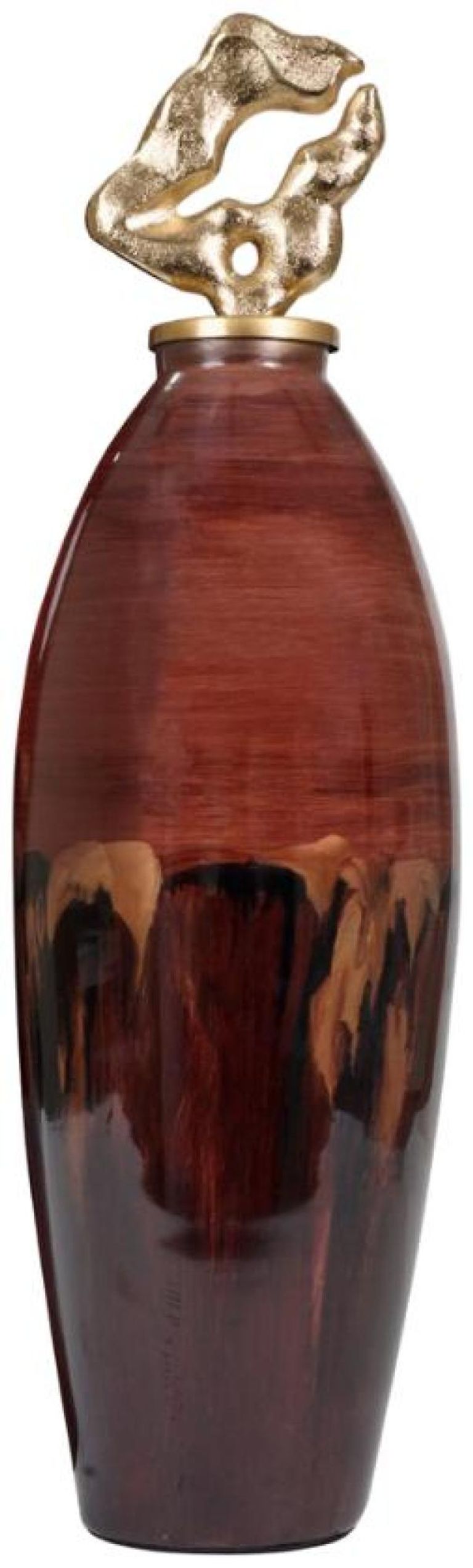 Anika Ceramic Jar - Burgundy - Small