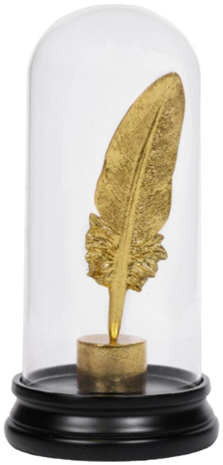 Glass Feather in a Bottle - Black and Gold - 1