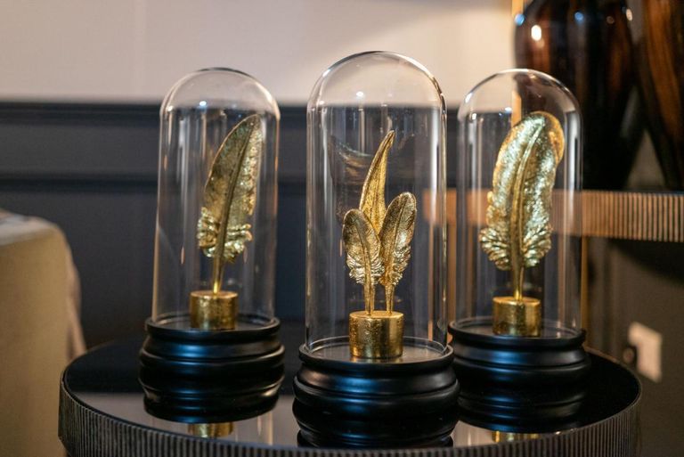 Glass Feather in a Bottle - Black and Gold - 3