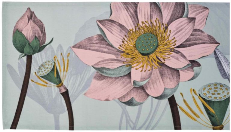 Bloom Table Runner - Light Blue and Pink - Cotton - Set of 6