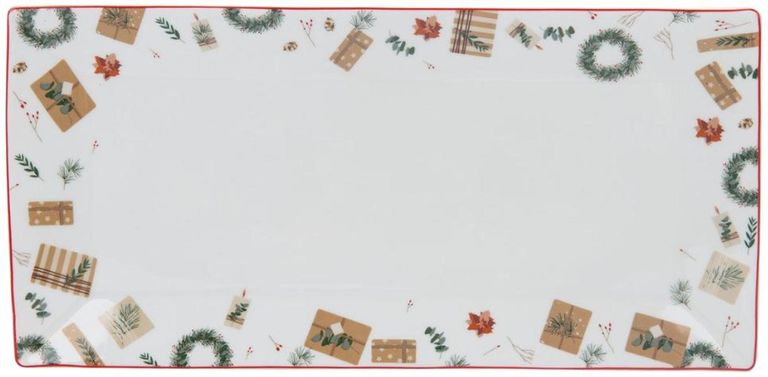 Christmas Spirit Platter - White - Bone China