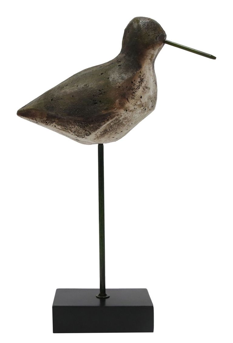 Medium Bird Sculpture - Dark Brown and Black