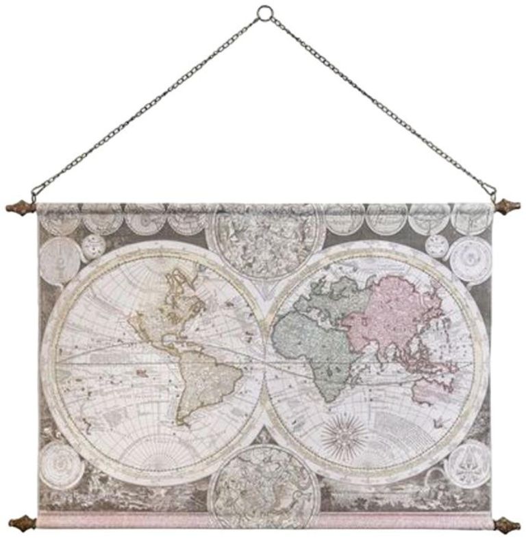 World Map - Grey and Beige