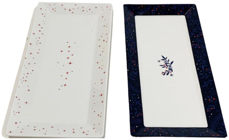 Midnight Blue Bone 2 China Platter - Set of 4